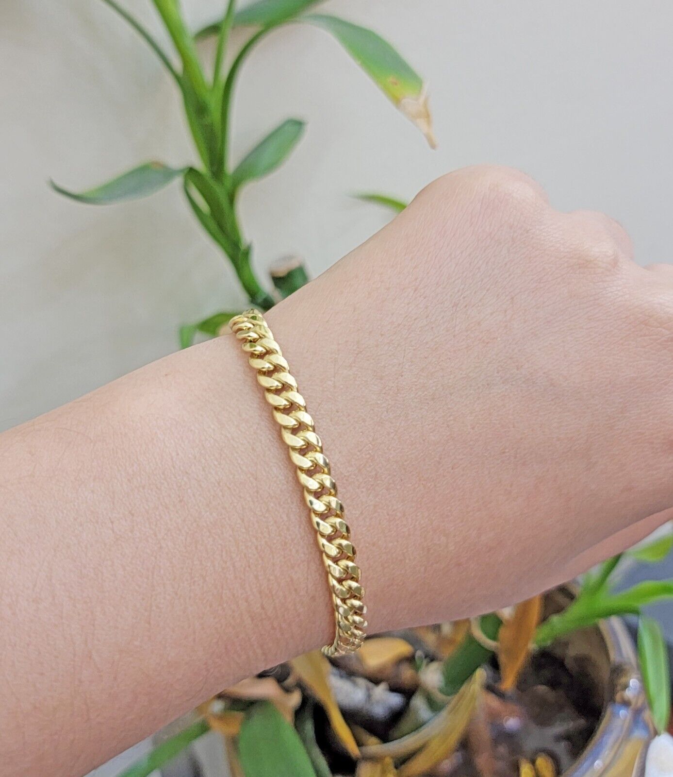 Real 10k Gold Bracelet 7 Inch 6mm Miami Cuban Link 10kt Yellow Gold For Women - GoldenlinQ
